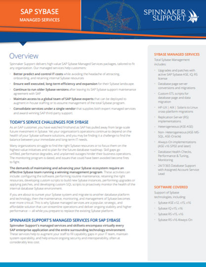 SAP Sybase Managed Services Brochure